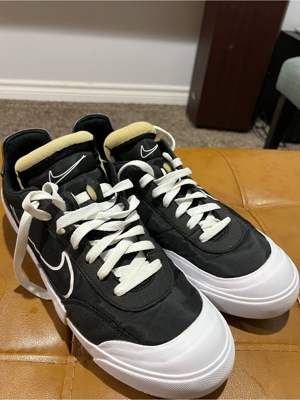 Nike Black & White Low-Top Sneakers with Cream Accent
